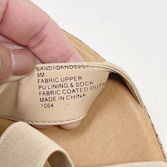 Steve Madden Size 9 Cream Bandi Flatform Sandals Strappy Elasticized Stacked - Picture 10 of 13